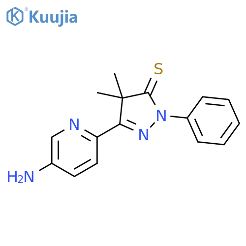3H-Pyrazole-3-thione,5-(5-amino-2-pyridinyl)-2,4-dihydro-4,4-dimethyl-2-phenyl- structure