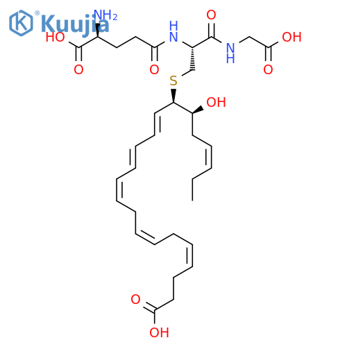 (4Z,7Z,10Z,12E,14E,16R,17S,19Z)-16-(((R)-2-((S)-4-amino-4-carboxybutanamido)-3-((carboxymethyl)amino)-3-oxopropyl)thio)-17-hydroxydocosa-4,7,10,12,14,19-hexaenoicacid structure