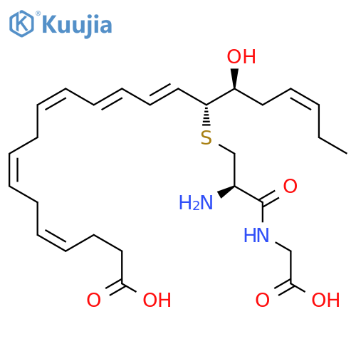 S-[(1R,2E,4E,6Z,9Z,12Z)-15-carboxy-1-[(1S,3Z)-1-hydroxy-3-hexen-1-yl]-2,4,6,9,12-pentadecapentaen-1-yl]-L-cysteinyl-glycine structure