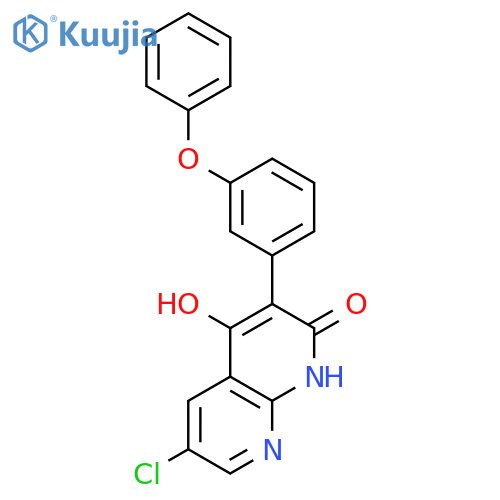 1,8-NAPHTHYRIDIN-2(1H)-ONE, 6-CHLORO-4-HYDROXY-3-(3-PHENOXYPHENYL)- structure