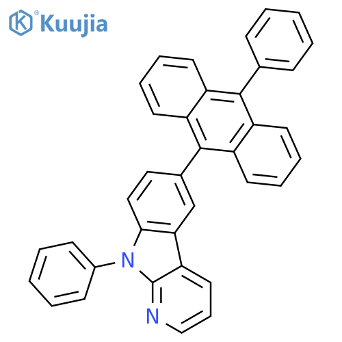 9H-Pyrido[2,3-b]indole, 9-phenyl-6-(10-phenyl-9-anthracenyl)- structure