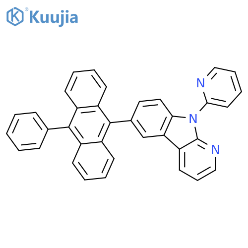 9H-Pyrido[2,3-b]indole, 6-(10-phenyl-9-anthracenyl)-9-(2-pyridinyl)- structure