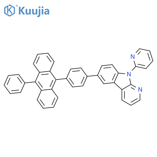 9H-Pyrido[2,3-b]indole, 6-[4-(10-phenyl-9-anthracenyl)phenyl]-9-(2-pyridinyl)- structure