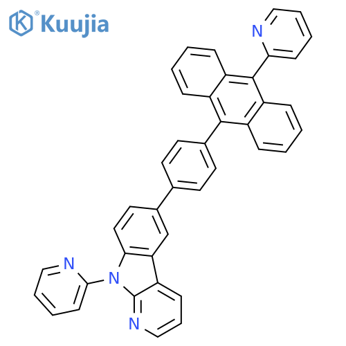 9H-Pyrido[2,3-b]indole, 9-(2-pyridinyl)-6-[4-[10-(2-pyridinyl)-9-anthracenyl]phenyl]- structure