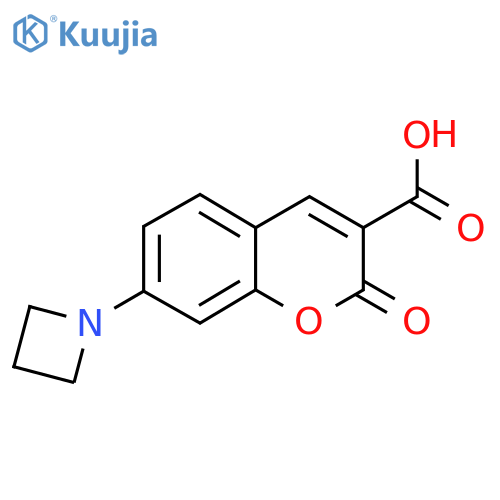 7-(azetidin-1-yl)-2-oxo-2H-chromene-3-carboxylic acid structure