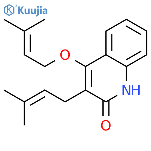 3-(3,3-dimethylallyl)-4-(3,3-dimethylallyloxy)-quinolin-2-one structure