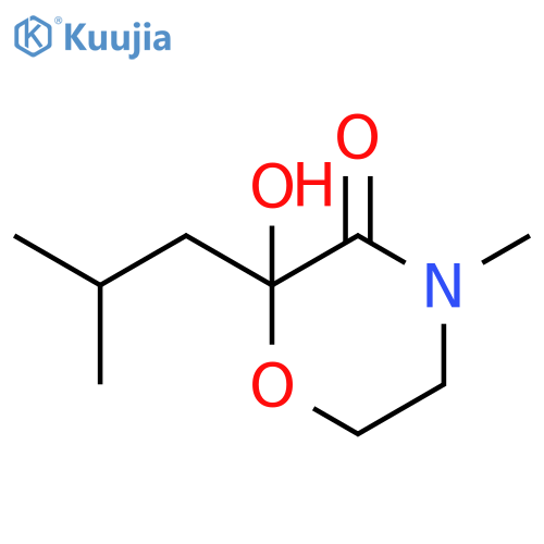 3-Morpholinone, 2-hydroxy-4-methyl-2-(2-methylpropyl)- structure