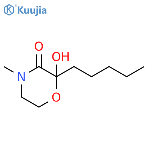 3-Morpholinone, 2-hydroxy-4-methyl-2-pentyl- structure