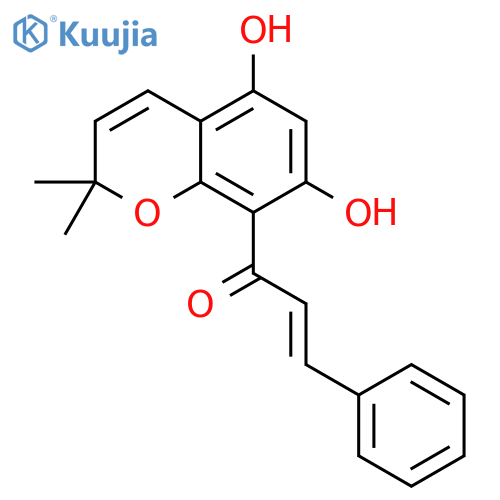 2-Propen-1-one, 1-(5,7-dihydroxy-2,2-dimethyl-2H-1-benzopyran-8-yl)-3-phenyl-, (2E)- structure