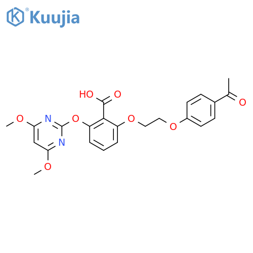 Benzoic acid,2-[2-(4-acetylphenoxy)ethoxy]-6-[(4,6-dimethoxy-2-pyrimidinyl)oxy]- structure