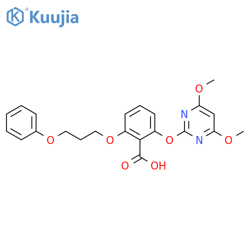 Benzoic acid,2-[(4,6-dimethoxy-2-pyrimidinyl)oxy]-6-(3-phenoxypropoxy)- structure