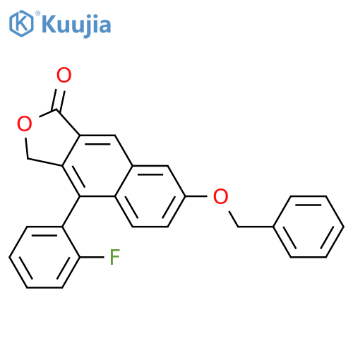 Naphtho[2,3-c]furan-1(3H)-one, 4-(2-fluorophenyl)-7-(phenylmethoxy)- structure