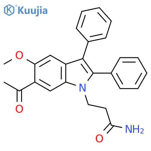 1H-Indole-1-propanamide, 6-acetyl-5-methoxy-2,3-diphenyl- structure