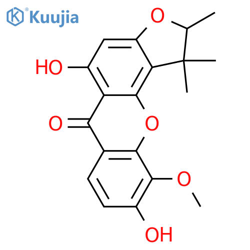 1,2-Dihydro-5,9,10-trihydroxy-1,1,2-trimethyl-6H-furo[2,3-c]xanthen-6-one; (-)-form, 10-Me ether structure
