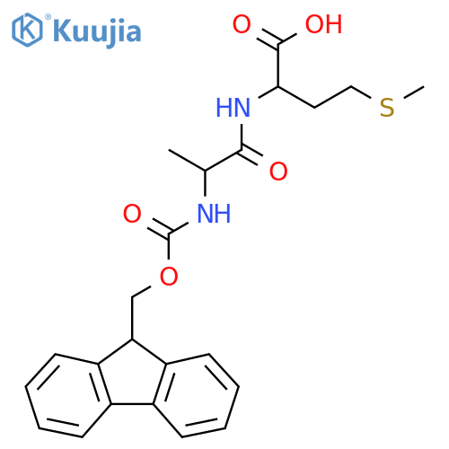 2-[2-({[(9H-fluoren-9-yl)methoxy]carbonyl}amino)propanamido]-4-(methylsulfanyl)butanoic acid structure