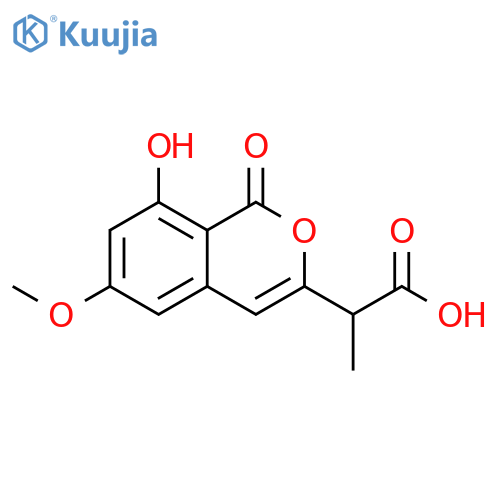 1H-2-Benzopyran-3-aceticacid, 8-hydroxy-6-methoxy-a-methyl-1-oxo- structure