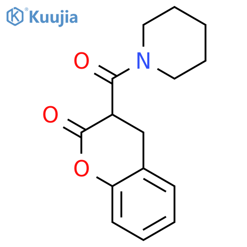 3-(piperidin-1-ylcarbonyl)-3,4-dihydro-2H-chromen-2-one structure
