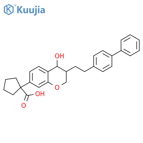 Cyclopentanecarboxylic acid,1-[3-(2-[1,1'-biphenyl]-4-ylethyl)-3,4-dihydro-4-hydroxy-2H-1-benzopyran-7-yl]- structure