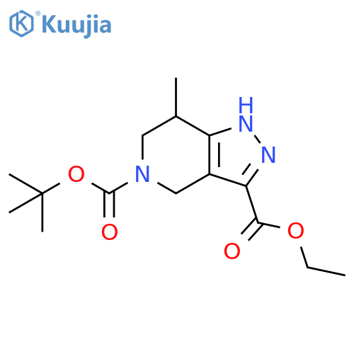 O5-tert-butyl O3-ethyl 7-methyl-2,4,6,7-tetrahydropyrazolo[4,3-c]pyridine-3,5-dicarboxylate structure