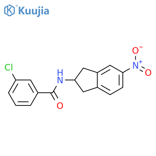 Benzamide, 3-chloro-N-(2,3-dihydro-5-nitro-1H-inden-2-yl)- structure