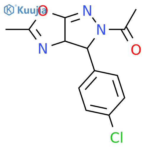 2H-Pyrazolo[4,3-d]oxazole,2-acetyl-3-(4-chlorophenyl)-3,3a-dihydro-5-methyl- structure
