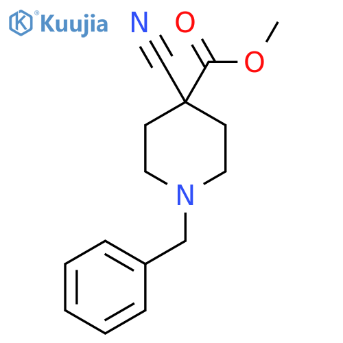 Methyl 1-benzyl-4-cyanopiperidine-4-carboxylate structure