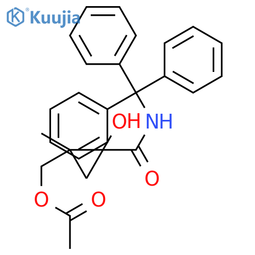 Cyclopropanecarboxamide, 2-[(acetyloxy)methyl]-1-hydroxy-2-methyl-N-(triphenylmethyl)-, (1R,2S)-rel- structure