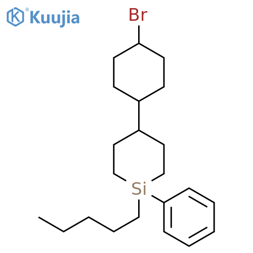 Silacyclohexane, 4-(4-bromocyclohexyl)-1-pentyl-1-phenyl- structure