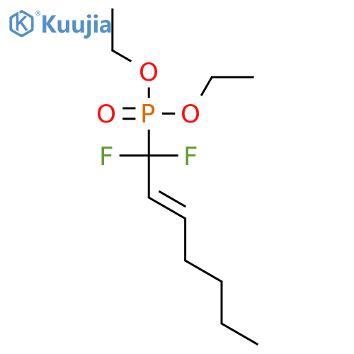 Phosphonic acid, [(2E)-1,1-difluoro-2-heptenyl]-, diethyl ester structure