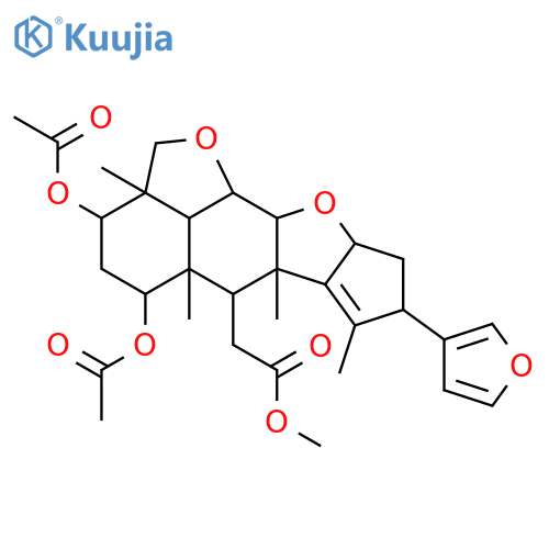methyl [(2aR,3R,5S,5aR,6R,6aR,8R,9aR,10aS,10bR,10cR)-3,5-bis(acetyloxy)-8-(furan-3-yl)-2a,5a,6a,7-tetramethyl-2a,4,5,5a,6,6a,8,9,9a,10a,10b,10c-dodecahydro-2H,3H-cyclopenta[d]naphtho[2,3-b:1,8-b'c']difuran-6-yl]acetate structure