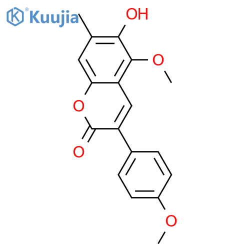5,6-Dihydroxy-3-(4-hydroxyphenyl)-7-methyl-2H-1-benzopyran-2-one; 4',5-Di-Me ether structure