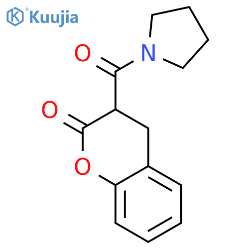 3-(pyrrolidin-1-ylcarbonyl)-3,4-dihydro-2H-chromen-2-one structure
