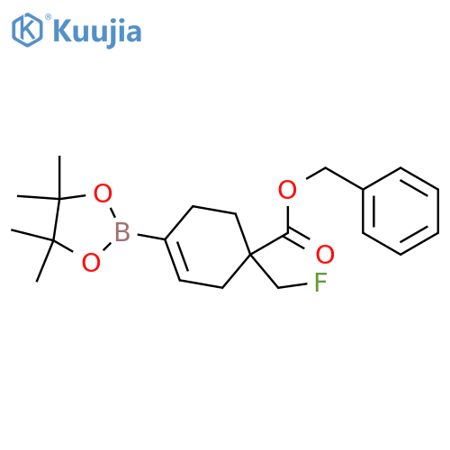 benzyl 1-(fluoromethyl)-4-(tetramethyl-1,3,2-dioxaborolan-2-yl)cyclohex-3-ene-1-carboxylate structure