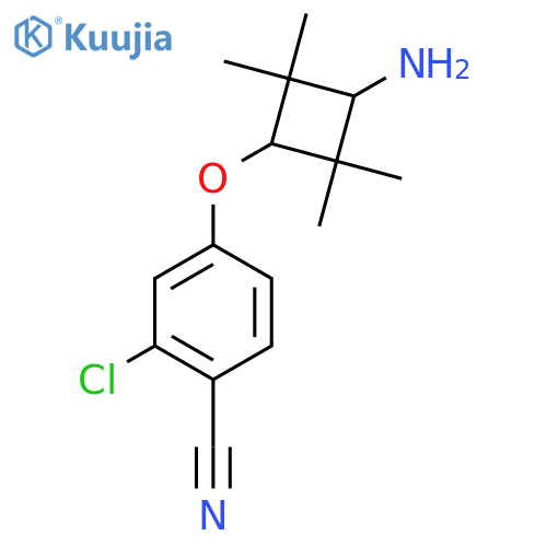 2-Chloro-4-[trans-3-amino-2,2,4,4-tetramethylcyclobutoxy]benzonitrile structure