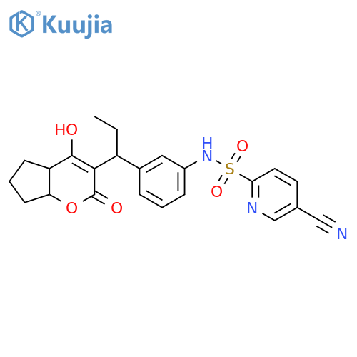 2-Pyridinesulfonamide,5-cyano-N-[3-[1-(2,4a,5,6,7,7a-hexahydro-4-hydroxy-2-oxocyclopenta[b]pyran-3-yl)propyl]phenyl]- structure