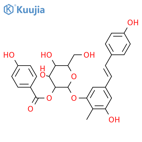 1-(3,5-Dihydroxy-4-methylphenyl)-2-(4-hydroxyphenyl)ethylene; (E)-form, 3-O-[4-Hydroxybenzoyl-(→2)-β-D-glucopyranoside] structure