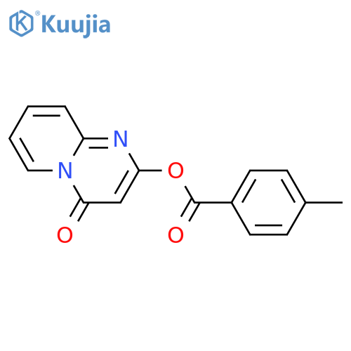 Benzoic acid, 4-methyl-, 4-oxo-4H-pyrido[1,2-a]pyrimidin-2-yl ester structure