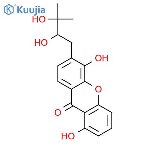 9H-XANTHEN-9-ONE, 6-(2,3-DIHYDROXY-3-METHYLBUTYL)-1,5-DIHYDROXY-, (+)- structure
