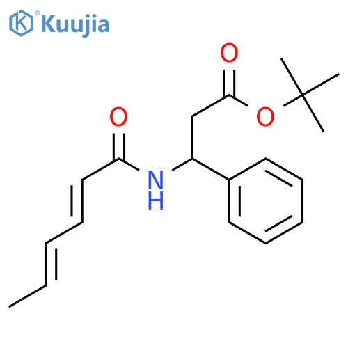 Benzenepropanoic acid, β-[[(2E,4E)-1-oxo-2,4-hexadien-1-yl]amino]-, 1,1-dimethylethyl ester, (βS)- structure
