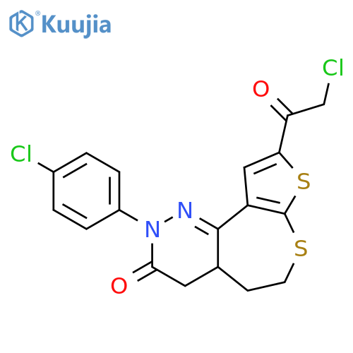 Thieno[2',3':2,3]thiepino[4,5-c]pyridazin-3(2H)-one,9-(chloroacetyl)-2-(4-chlorophenyl)-4,4a,5,6-tetrahydro- structure