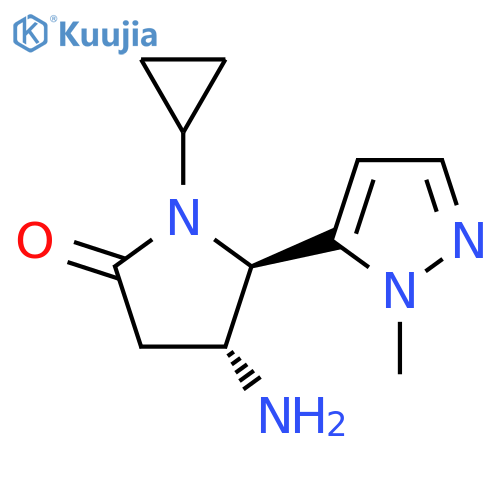 trans-4-amino-1-cyclopropyl-5-(1-methyl-1H-pyrazol-5-yl)pyrrolidin-2-one structure