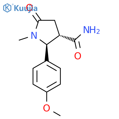 (2S,3S)-2-(4-methoxyphenyl)-1-methyl-5-oxopyrrolidine-3-carboxamide structure