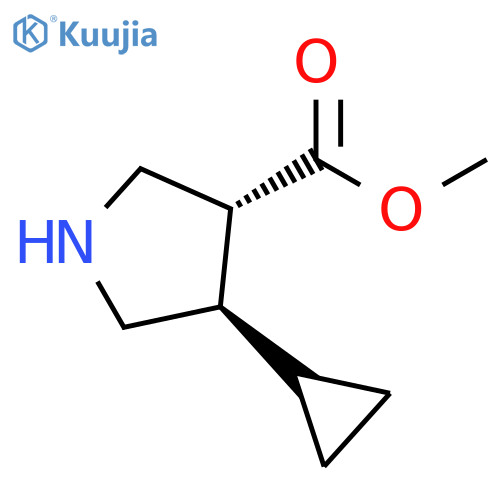 3-Pyrrolidinecarboxylic acid, 4-cyclopropyl-, methyl ester, (3R,4R)- structure