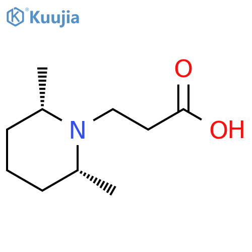 1-Piperidinepropanoic acid, 2,6-dimethyl-, (2R,6S)- structure