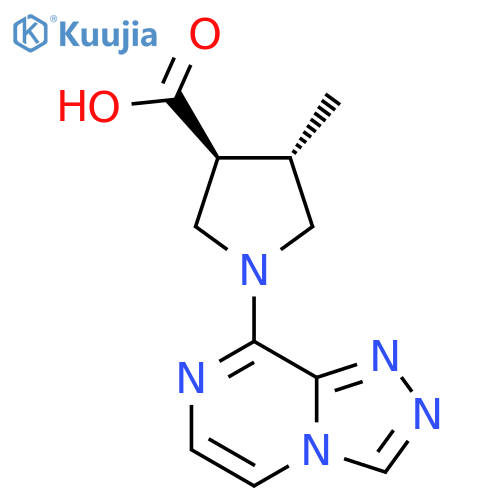 (3S,4S)-4-methyl-1-{[1,2,4]triazolo[4,3-a]pyrazin-8-yl}pyrrolidine-3-carboxylic acid structure