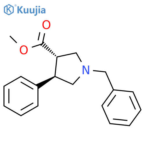3-Pyrrolidinecarboxylic acid, 4-phenyl-1-(phenylmethyl)-, methyl ester, (3S,4R)- structure