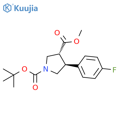 O1-tert-butyl O3-methyl (3R,4S)-4-(4-fluorophenyl)pyrrolidine-1,3-dicarboxylate structure