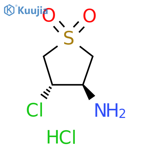 (3R,4S)-4-chloro-1,1-dioxo-thiolan-3-amine;hydrochloride structure