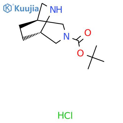 tert-butyl (1S,5S)-3,6-diazabicyclo[3.2.2]nonane-3-carboxylate;hydrochloride structure