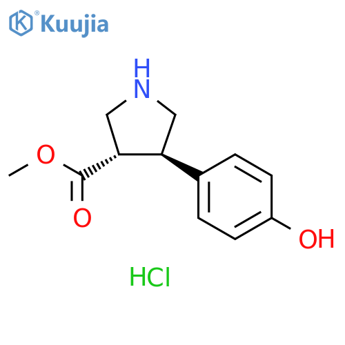 Methyl (3S,4R)-4-(4-hydroxyphenyl)pyrrolidine-3-carboxylate hydrochloride structure